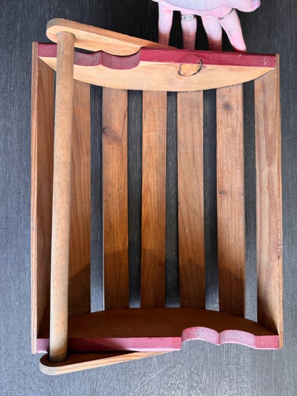 Vintage Wooden Watermelon Basket Bowl Decor